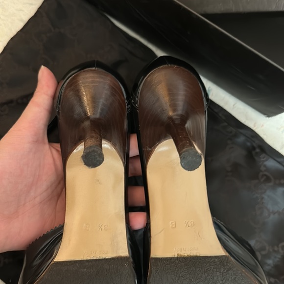 SOLD Vintage Gucci Black Patent kitten heel dress shoes size 8.5 - Picture 11 of 17